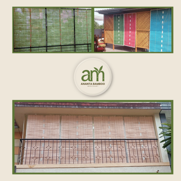 Bamboo Roll-Up Blinds – Natural Shade - Image 3