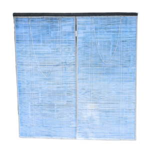 Bamboo Roll-Up Blinds – Natural Shade - Marine Blue, 4 ft x 6 ft