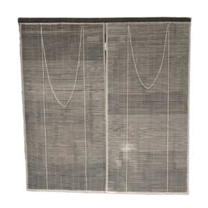 Bamboo Roll-Up Blinds – Natural Shade - Midnight Black, 4 ft x 7 ft