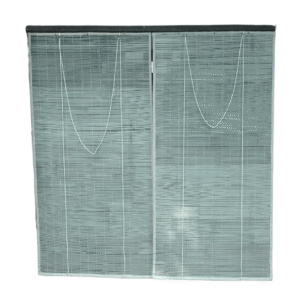 Bamboo Roll-Up Blinds – Natural Shade - Silver Charcoal, 4 ft x 7 ft