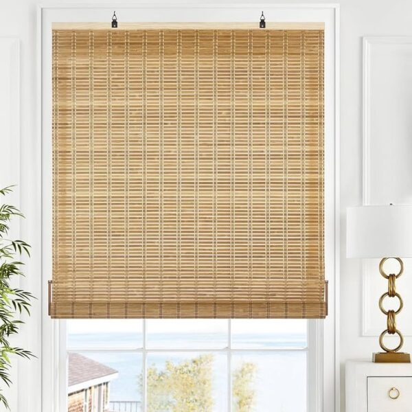 Bamboo Roll-Up Blinds – Natural Shade - Image 2