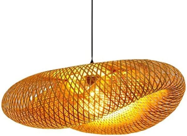 Handcrafted Bamboo Pendant Light | Boho Cane & Rattan Lampshade (60x41x22 CM) – Ananta Bamboo Marchant - Image 6
