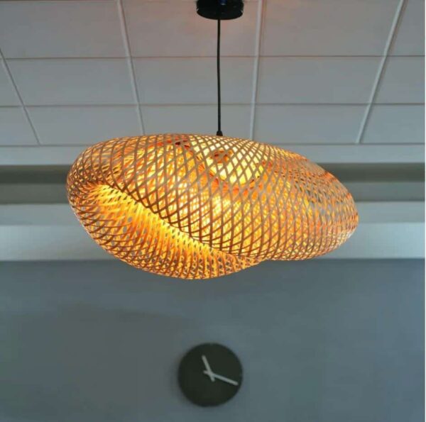 Handcrafted Bamboo Pendant Light | Boho Cane & Rattan Lampshade (60x41x22 CM) – Ananta Bamboo Marchant - Image 7
